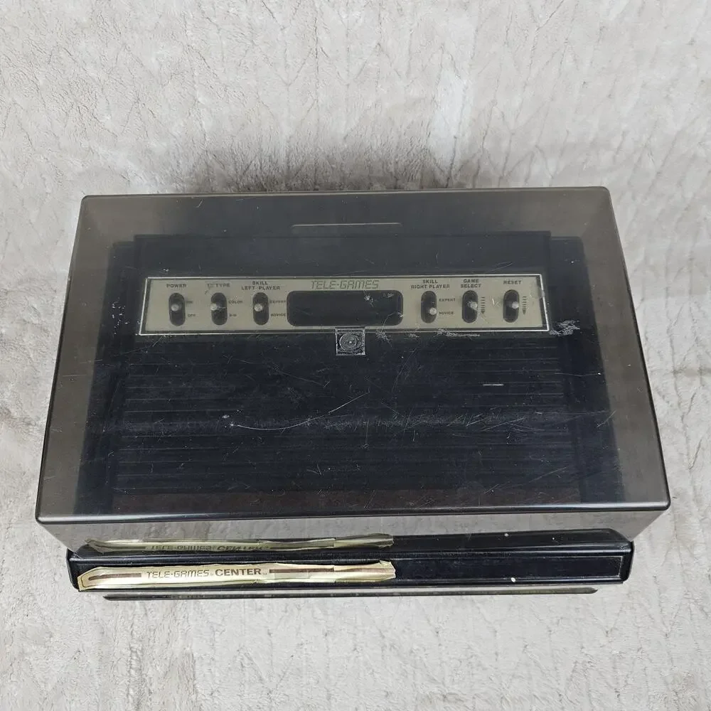 Vintage Tele Games Gaming System 13 Games 3 Controller Style Case Atari Untested